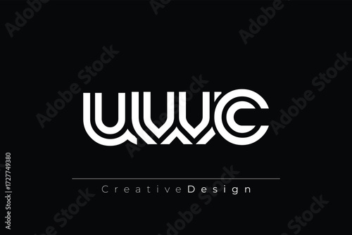 UWC Creative Unique Modern Letter Logo Design. Elegant Monogram Logo Design with Decorative Elements and Typography
