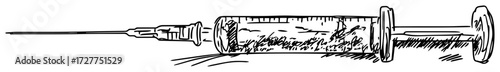 syringe medical injection sketch