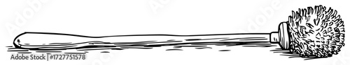 used toilet brush hand drawn sketch