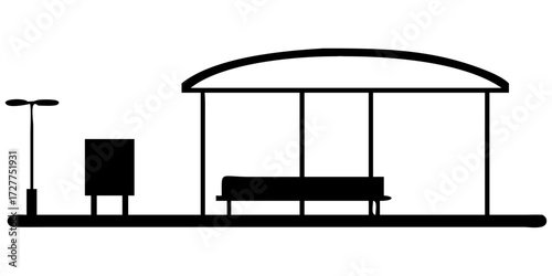 black and white chair bed and swing vector illustration
