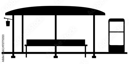 A simple black and white office chair with a blank sign