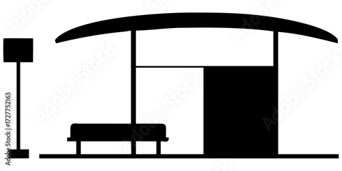 Black and white piano silhouette vector illustration