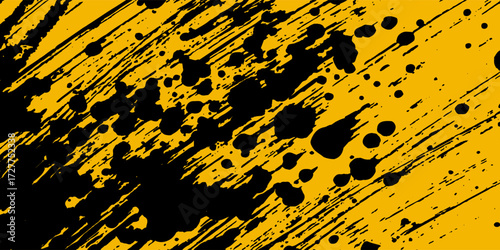 Black and yellow abstract background with halftone style.