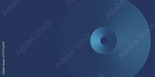 Abstract Digital Circles of Particles with Noise. Futuristic Circular Sound Wave. Big Data Visualization. 3D Virtual Space VR Cyberspace. Crypto Currency Concept. Vector Illustration.