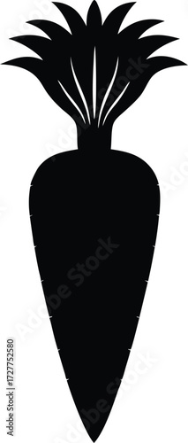 Carrot Top Silhouette | Root Vegetable Vector Design