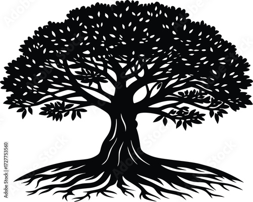 Mangrove Tree Silhouette | Coastal Nature Vector Illustration