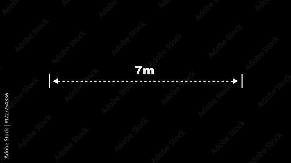 Measuring distance length dotted line animation. A dotted line ...