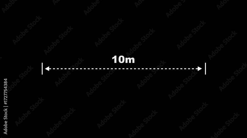 Measuring distance length dotted line animation. A dotted line ...