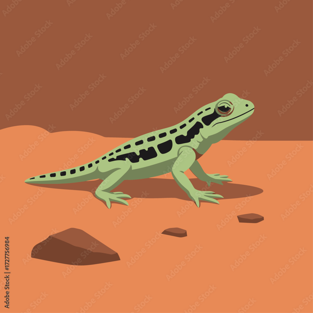Fototapeta premium Lizard in the Desert Scene