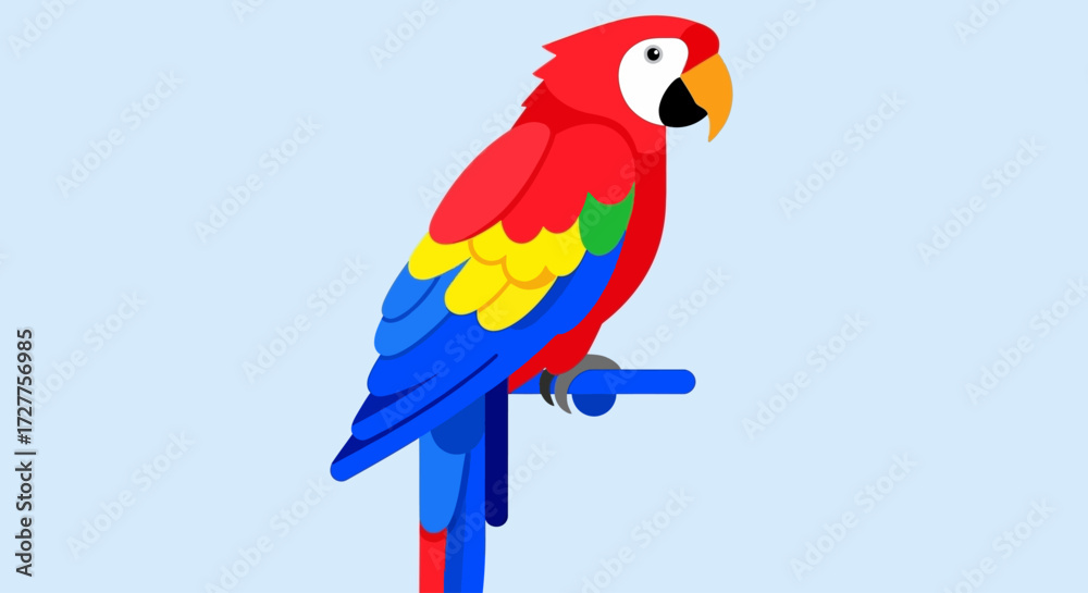 Fototapeta premium Colorful Parrot Perched on a Branch