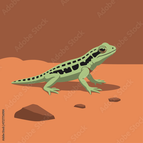 Lizard in the Desert Scene