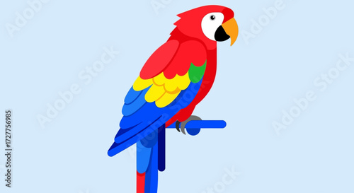 Colorful Parrot Perched on a Branch