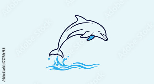 Dynamic Dolphin Leap Ocean Animal Icon