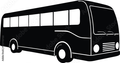 bus vector, public transport silhouette
