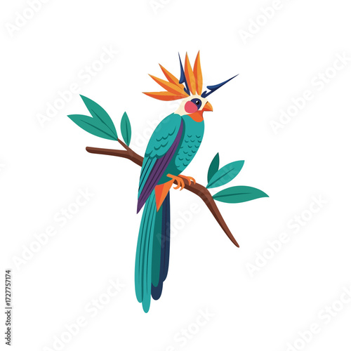 Bird on Branch Illustration