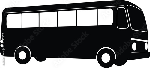 bus vector, public transport silhouette
