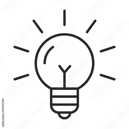 A radiant light bulb radiating a bright idea, this minimalist graphic represents innovative concept.