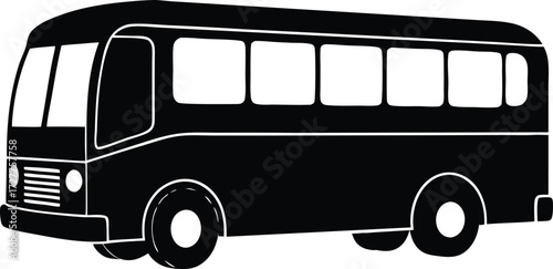 bus vector, public transport silhouette
