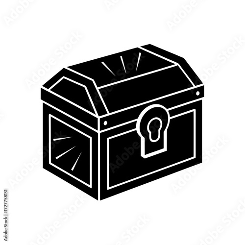 Metallic Lock Safe Chest Golden Light Transparent Background