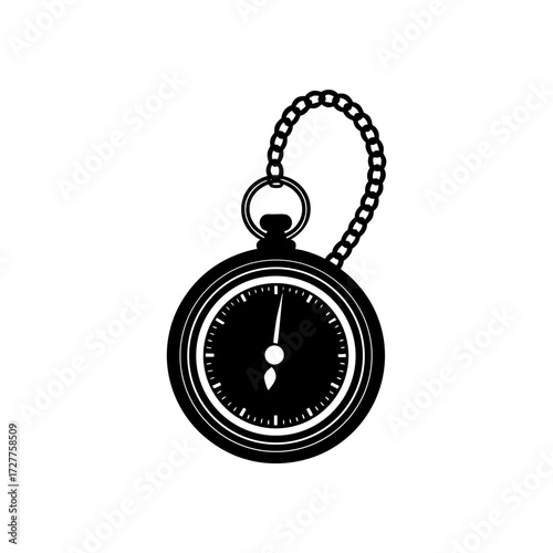 Silver Pocket Watch Chain Glowing Time Transparent Background