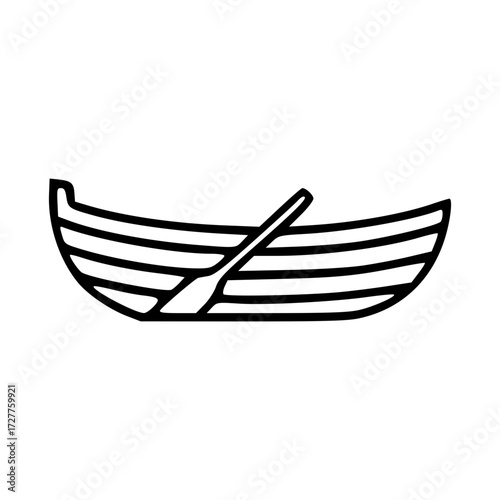 A simple illustration of a boat with an oar