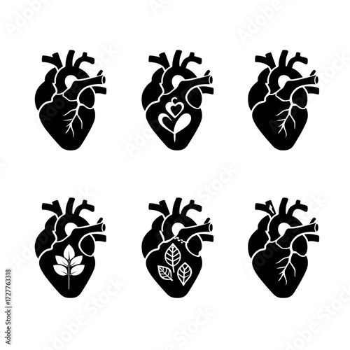 Variety of Heart Designs Anatomical, Heart-in-Heart, Plant, & Leaf Fillings