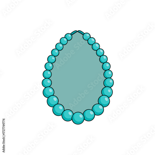 cartoon teal turquoise bead necklace garland  bead