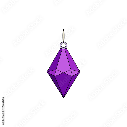 cartoon purple amethyst ornament hanging low  vector