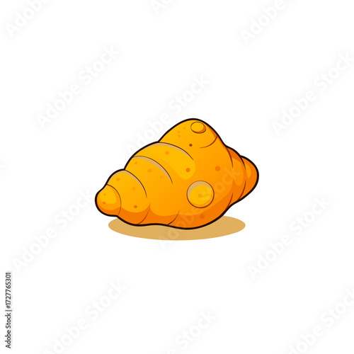 cartoon golden turmeric root powder puff  golden 