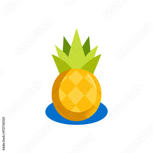 cartoon golden pineapple crown topper  spiky vector