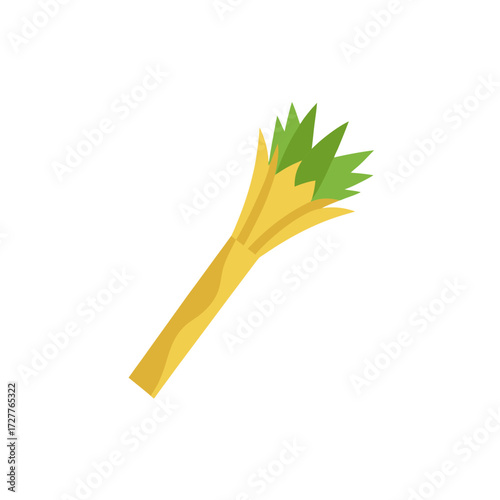 cartoon golden lemongrass stalk chop  choppy vector