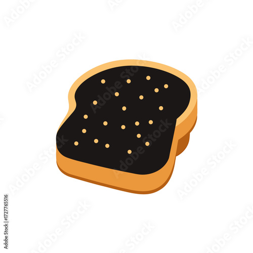 cartoon black nigella seed toast sprinkle  toasty 