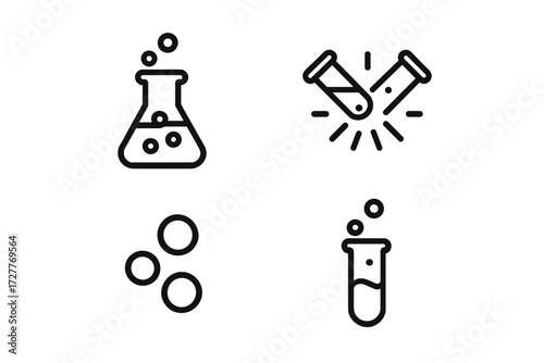 Laboratory symbols showcasing science concepts related to chemistry and experimentation