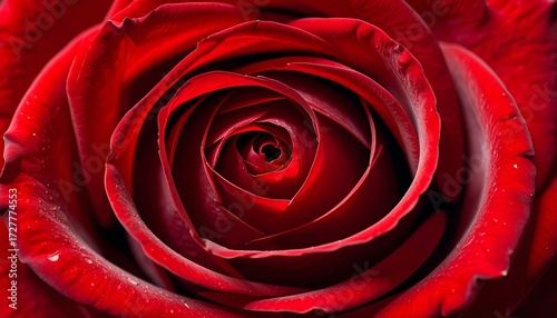 Close-up of a deep crimson rose