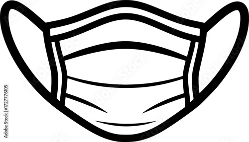 Face mask outline icon vector
