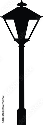 street lamp vector, light post silhouette
