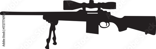 sniper rifle silhouette vector