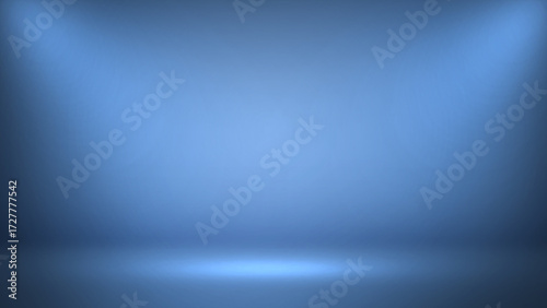 Futuristic blue stage background with spot lights.