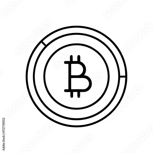 Bitcoin currency symbol in a simple line art style  
