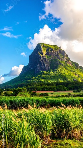Lush mountain landscape with vibrant greenery