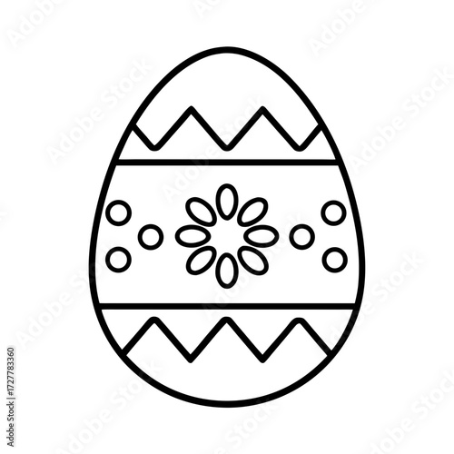 Ornamental Easter egg with floral patterns and geometric designs  