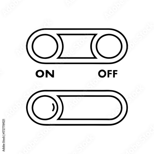 Toggle switch icons showing on and off states in minimal design  