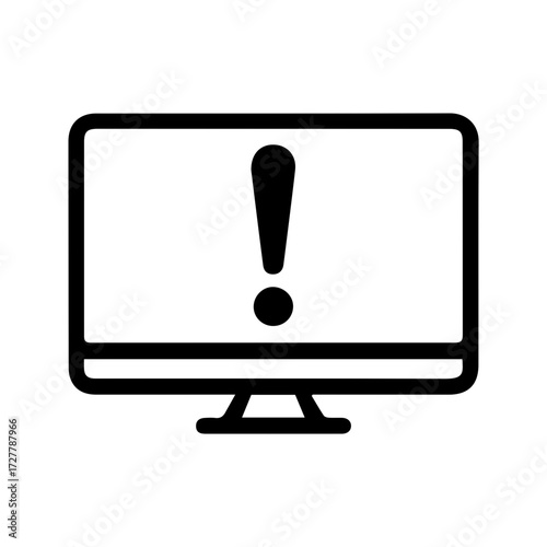 Urgent attention needed! Computer displaying alert symbol for system error or security breach needing immediate troubleshooting and professional support