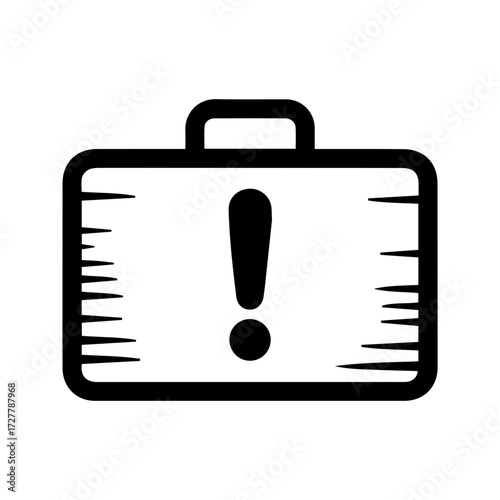 Urgent business travel icon highlighting critical task or deadline, symbolizing pressure, job stress, or pending project in a professional context