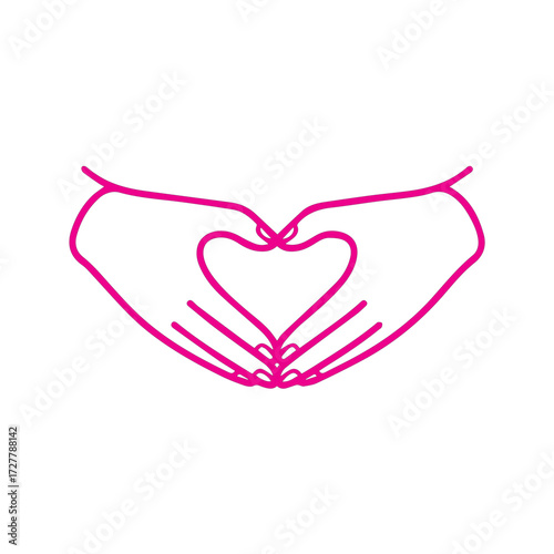 Expressing heartfelt love and connection with beautifully formed hand gesture creating a perfect heart shape for emotional impact