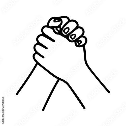 Two hands clasped together in a strong, supportive handshake symbolizing unity, agreement, and successful partnership for business success.