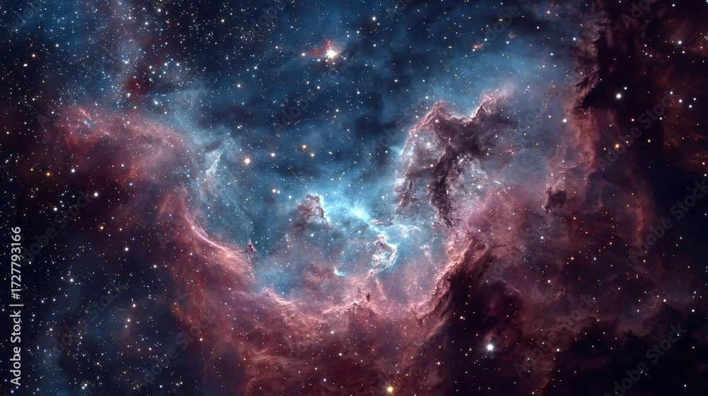 Fototapeta premium Stunning Nebula in Deep Space with Stars and Cosmic Colors