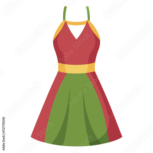 Shop stylish summer dress online red and green color women fashion trending apparel outfit wear