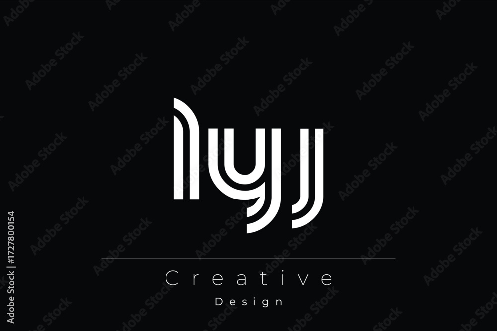 Naklejka premium LYJ Creative Unique Modern Letter Logo Design