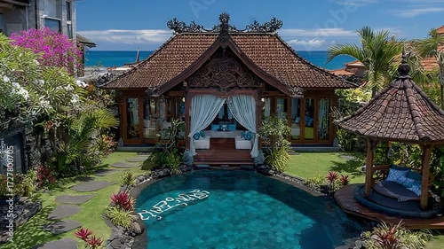 Luxury Villa with Pool in Tropical Paradise: A serene escape in Bali, Indonesia with traditional